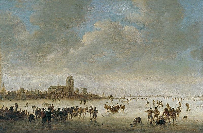 Jan van Goyen Winter Landscape With Figures On Ice oil painting image